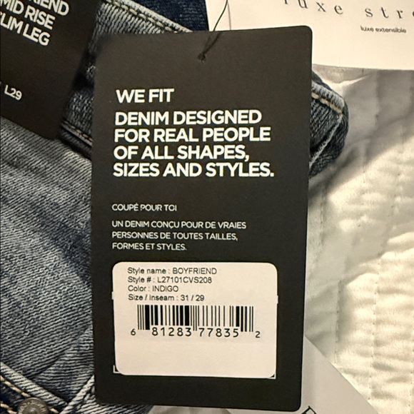 Silver Jeans, Boyfriend Mid Rise Slim Leg Jeans Size 31 Inseam 29 NWT - Picture 5 of 5